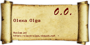 Olexa Olga névjegykártya